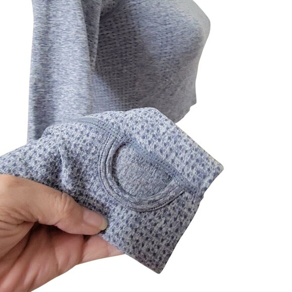 Gymshark Size Unknown Marled Blue/Gray Vital Seamless Long Sleeve Crop Top - Picture 6 of 11